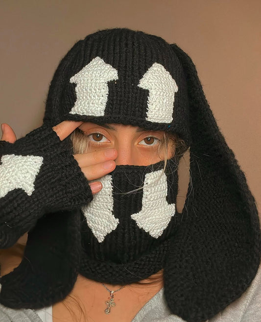 Double Arrow Bunny Ski Mask