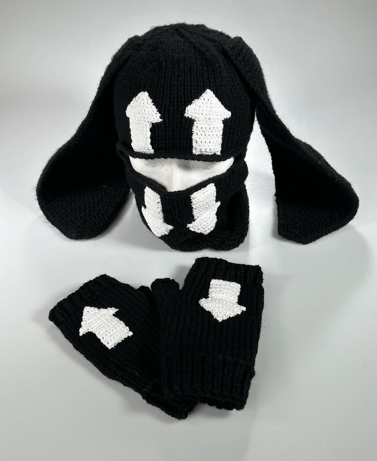 Double Arrow Bunny Ski Mask